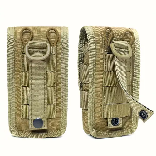 Double-Layer MOLLE Phone Bag - Multi-Functional Tool Bag with Snap Closure, Durable Outdoor Running & Hunting Belt Bag for Smartphone, Essentials & Gear Accessories (Black)