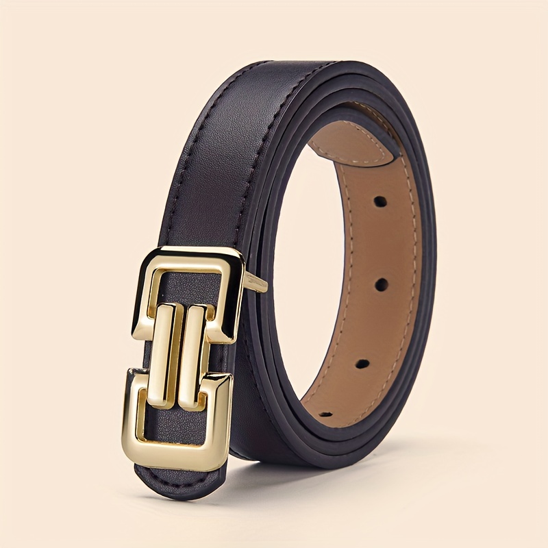 Women's Letter Buckle Business Casual Belt, 2.4cm Wide, Combines Formal Business Style with a Casual and Relaxed Design. It Pairs Well with Jeans, Skirts, Dresses, and Other Bottoms and Skirts. Available in 6 Colors to Suit Different Outfits, It Is