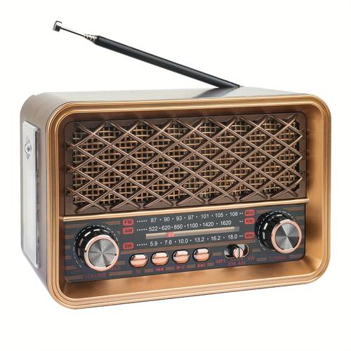 hr 31btl portable radio am fm vintage speaker shortwave radio supports tf card usb battery powered radio creative for seniors home retro decor