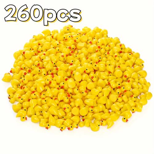 260 202 160 102 60pcs mini resin ducks bulk yellow for hide and seek prank parade parties miniature garden accessories figurines suitable for garden sculptures aquarium decorations gifts and holiday decor for christmas