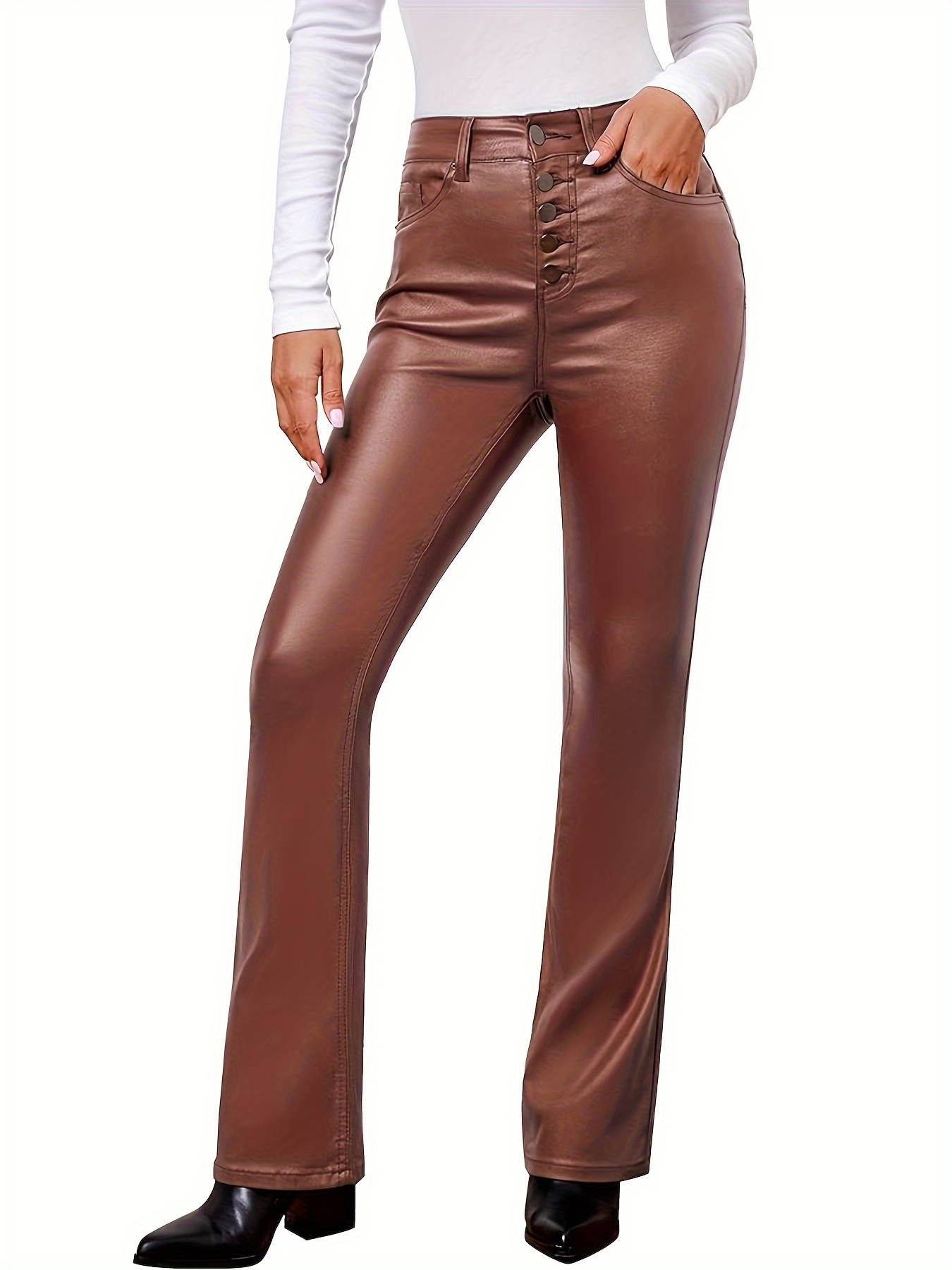 🧡 Brown Leather pants - Shop the pin!