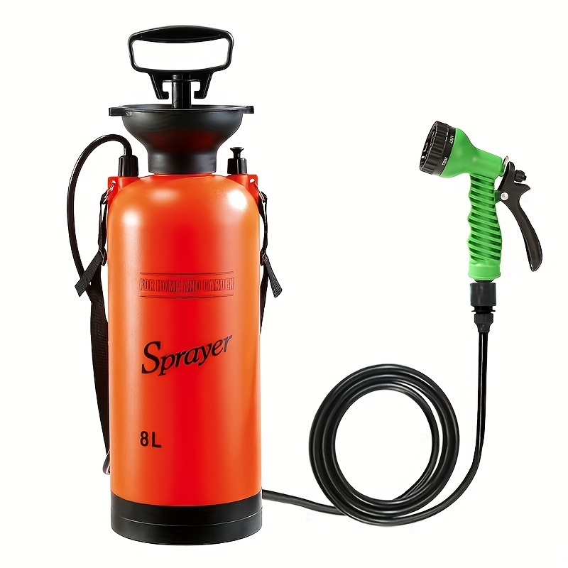 Pressure Sprayer With 7 Spray , Camping Shower With Removable Hose And Shower Head For Camping Outdoor Traveling Hiking And Pet Bath Rv Exterior Showers