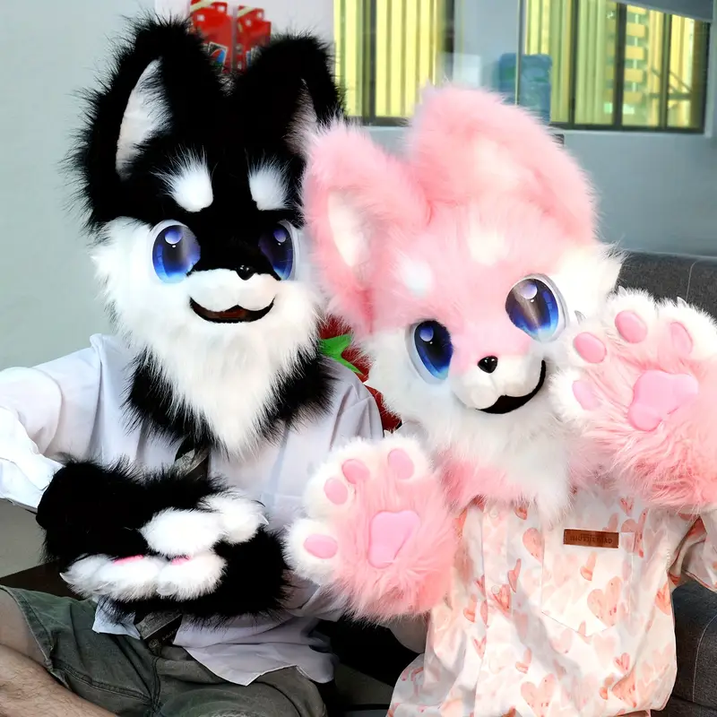 hbbhml Dierlijk Volhoofd Hond Masker Fursuit Therian Pluche hbbhml Dierlijk Volhoofd Hond Masker Fursuit Therian Pluche