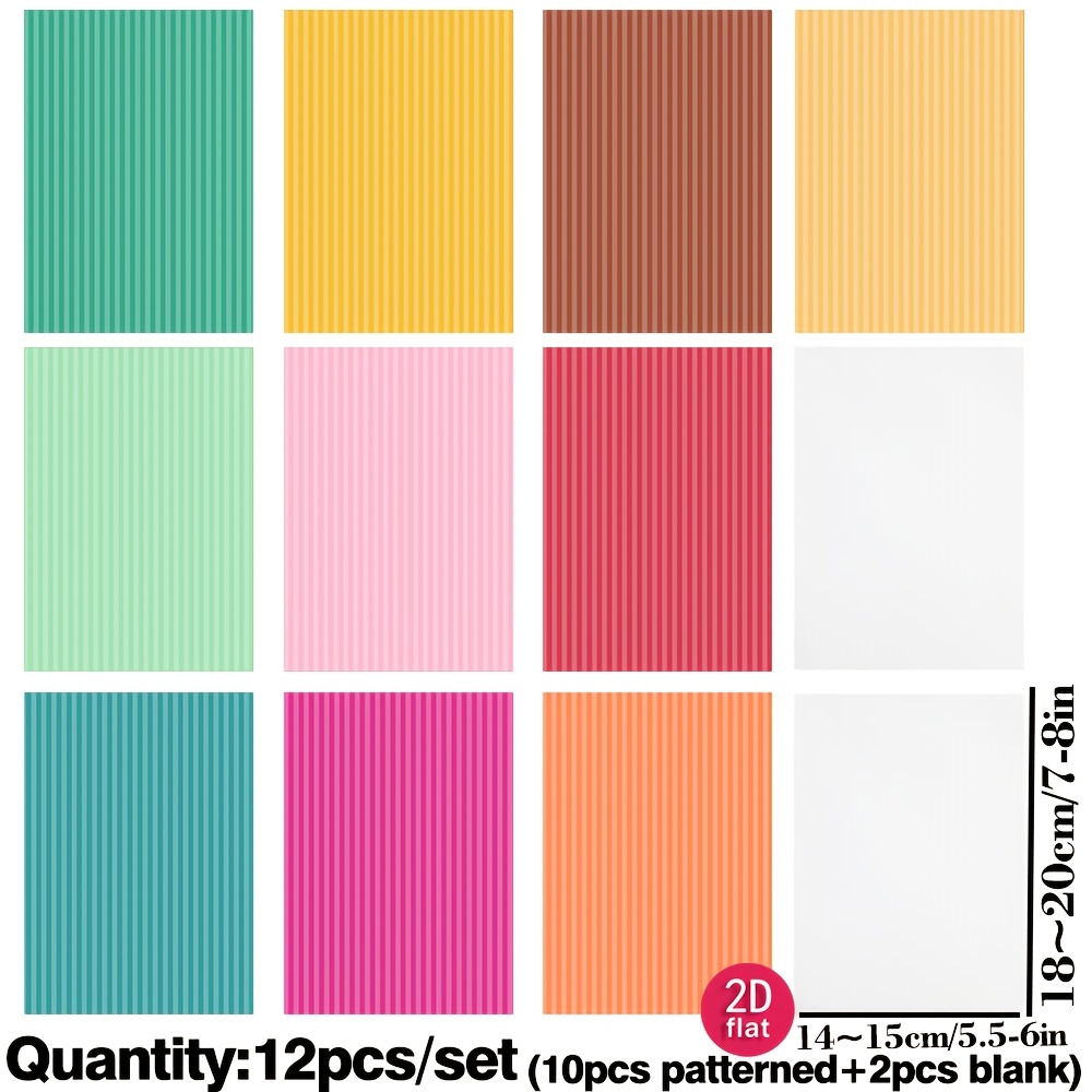TEMU 12pcs Ruonaorou Retro Translucent Sulfuric Acid Paper Sheets - Suitable For Junkjournal Scrapbooking, A5 Blending Paper With Vertical Patterns,