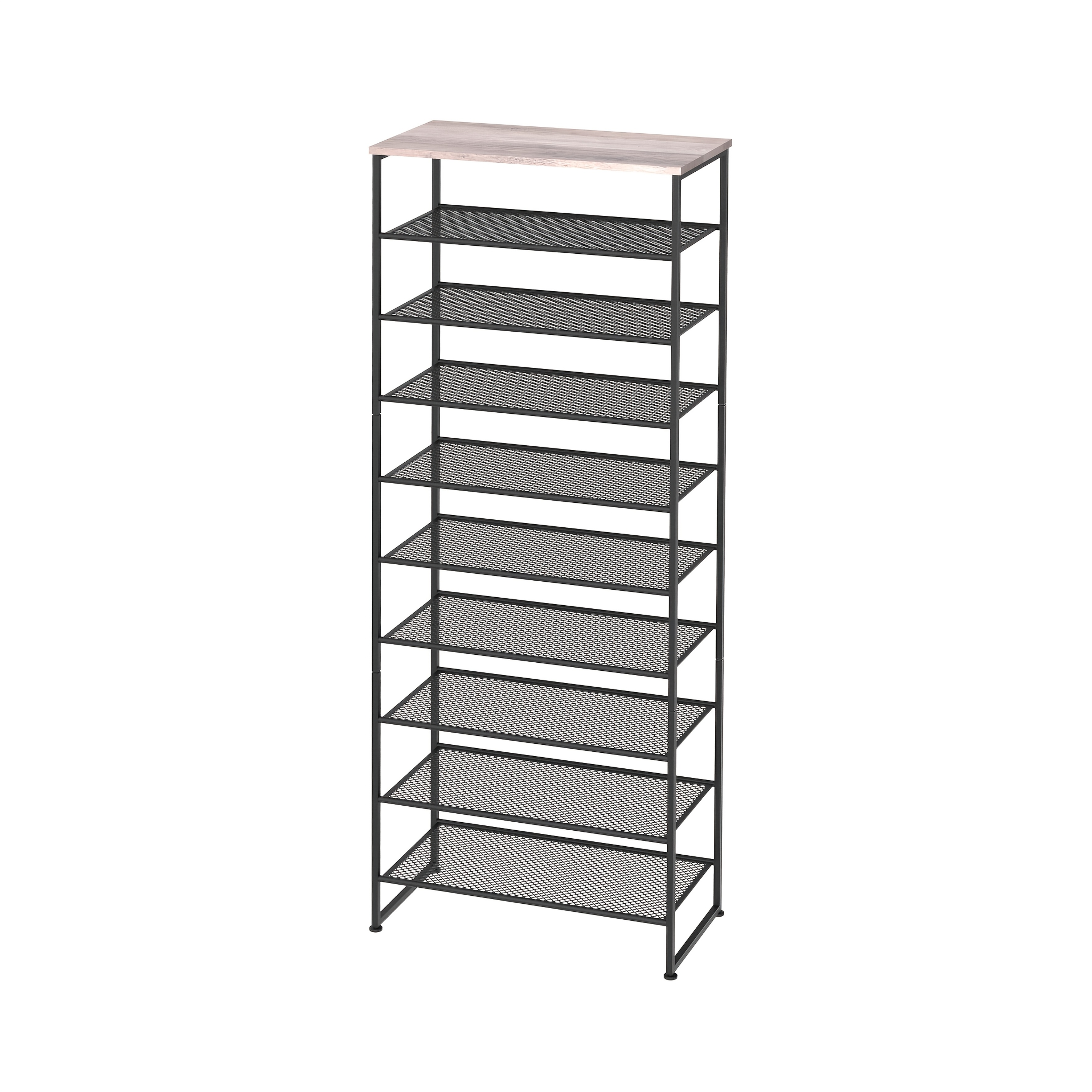 Image of High Vertical 10-tier Shoe Rack, Compact Shoe Cabinet, Storage, Holds 32-40 Pairs Of Shoes, Suitable For Entryway And Living Room, -