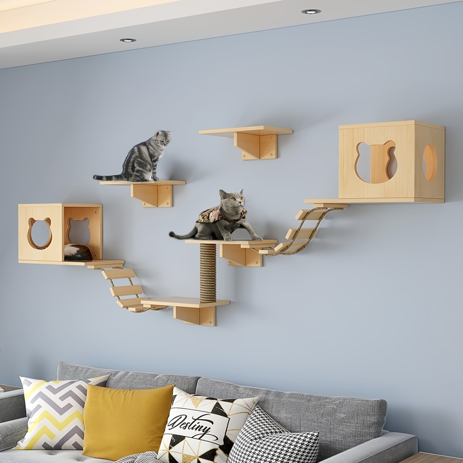 Cute Cat Wall Mounted Coat Rack Modern Wall Hooks Hanging - Temu Canada