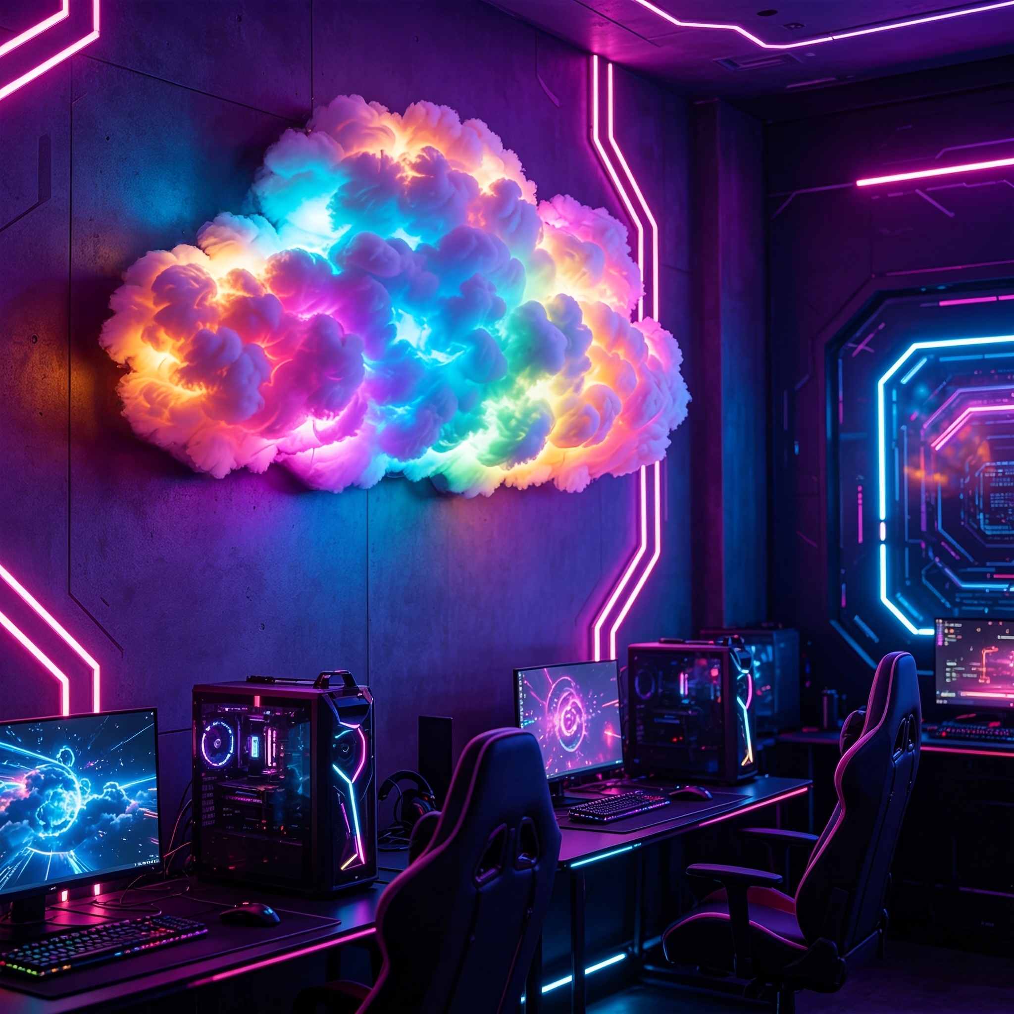RGB Fantasy Thundercloud Light with Music Sync Features