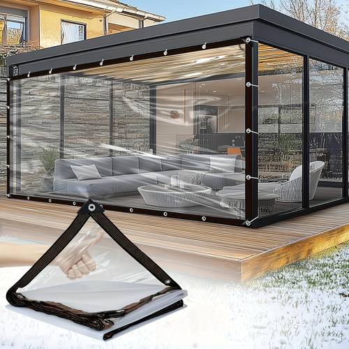 transparent waterproof and oil proof cloth 20 mil with sunshade film winter plant cover film greenhouse film suitable for car yard chicken coop porch terrace sunshade and outdoor camping with rain proof installation