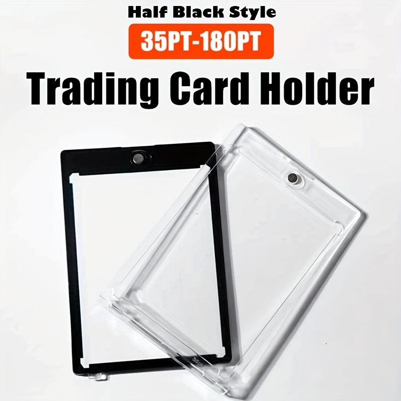 TEMU Trading Card Sleeves - 35pt To 180pt Thickness, Pvc Protective Cases For Sports & Collectibles
