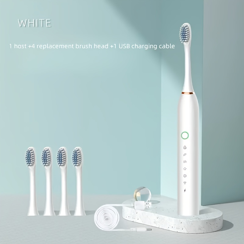 Electric Toothbrush with 6 Modes- Effectively Cleans Teeth & Gums, Rechargeable USB Electric Toothbrush with Replacement Head, Sonic Electric Toothbrush for Adults, Available In 3 Colors 8 Electric Toothbrush with 6 Modes- Effectively Cleans Teeth & Gums, Rechargeable USB Electric Toothbrush with Replacement Head, Sonic Electric Toothbrush for Adults, Available In 3 Colors - Image 8