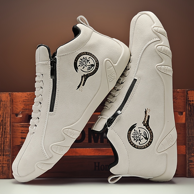 TEMU [sneakers] A Pair Of Men's Cross Training Shoes With Side Zipper Design, Lightweight And Comfortable, Suitable For Outdoor Sports, Travel, And