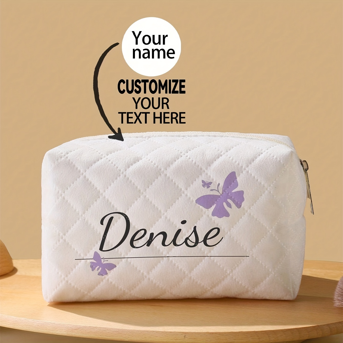 Custom Women Polyester Cosmetic Bag store Zipper Portable Travel Pouch Bag