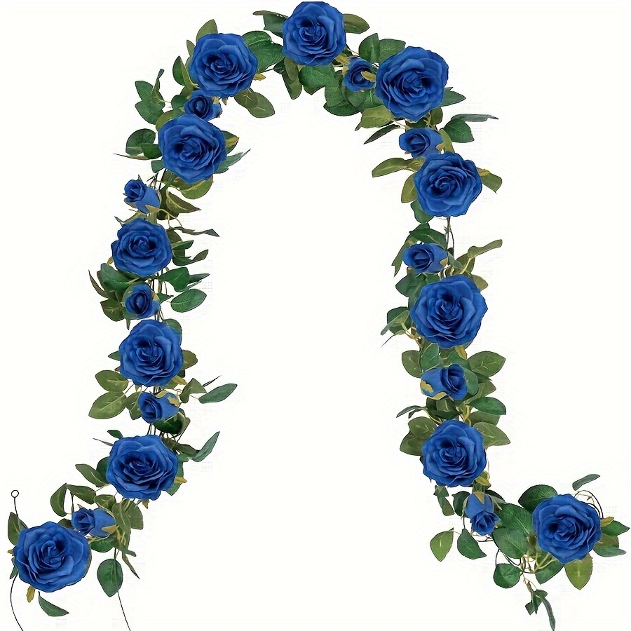 

Reunion Event Artificial Rose Vine Garland - Plastic Rose Topiary For Door, Stair Decor, Garden Ornaments - Fake Flower Vine Desktop Decoration For Parties, Weddings