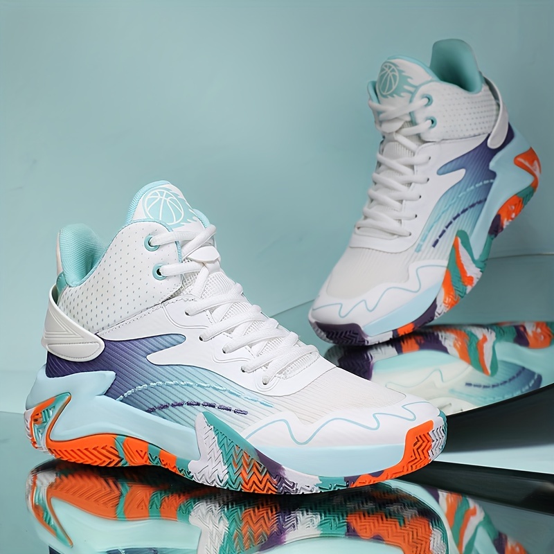 mens high top basketball shoes breathable mesh anti slip durable lightweight sneakers for students Product details 3