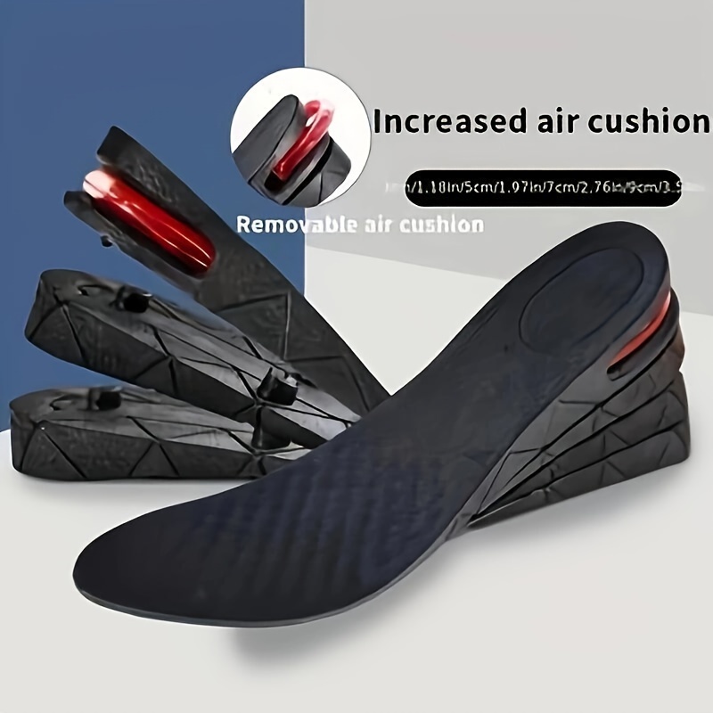 

1 Pair Adjustable Height Increase Insole - Rubber Heel Lift Inserts With Removable Air Cushion, Enhanced Comfort Shoe Pads For Women, Improved Stability - 1.18 To 3.54 Inch