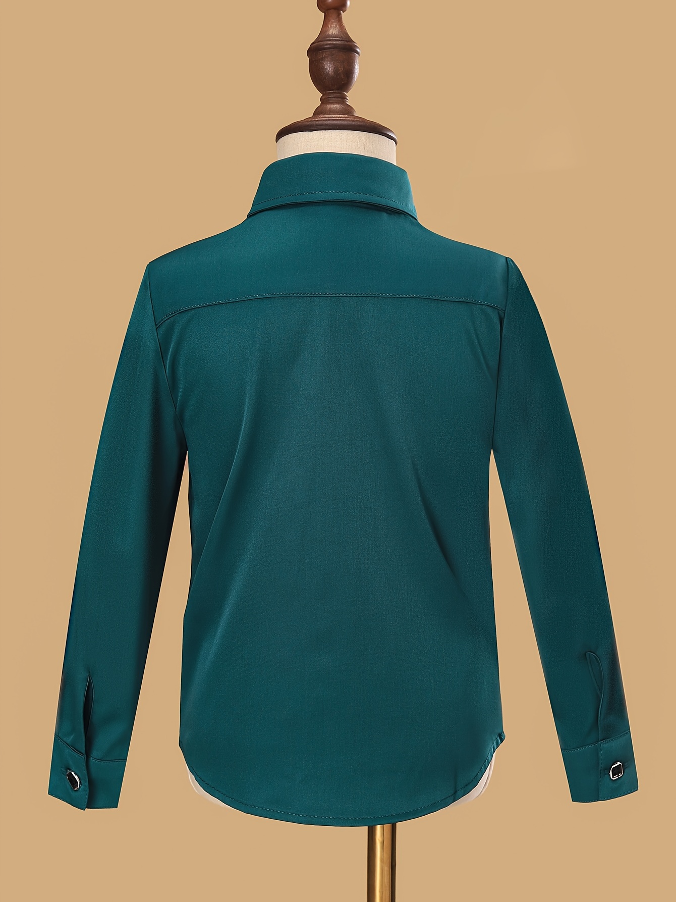 turquoise green long sleeve dress shirt solid Temu Kuwait