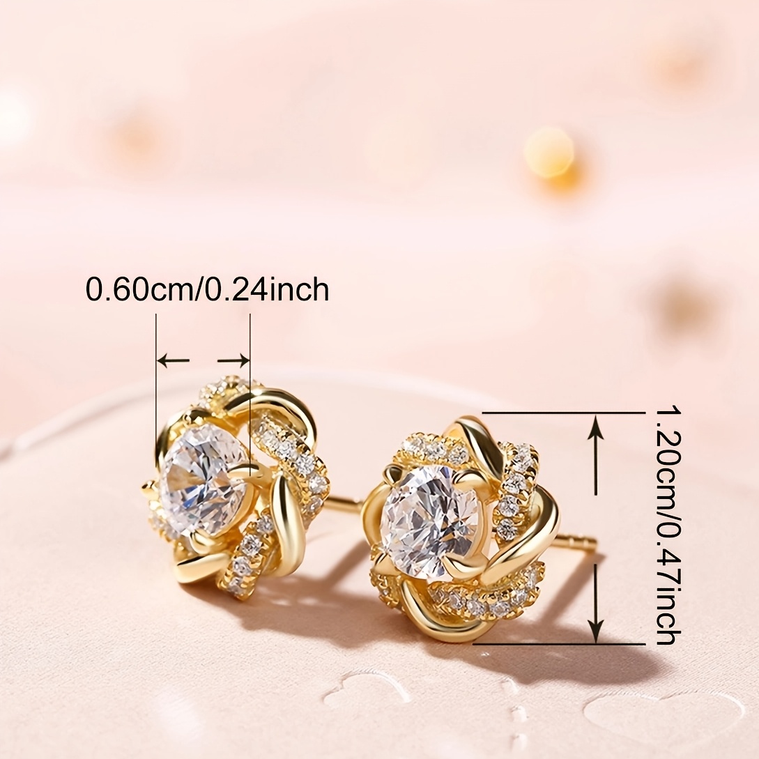 Vintage Floral Stud Earrings, Delicate Women's Jewelry