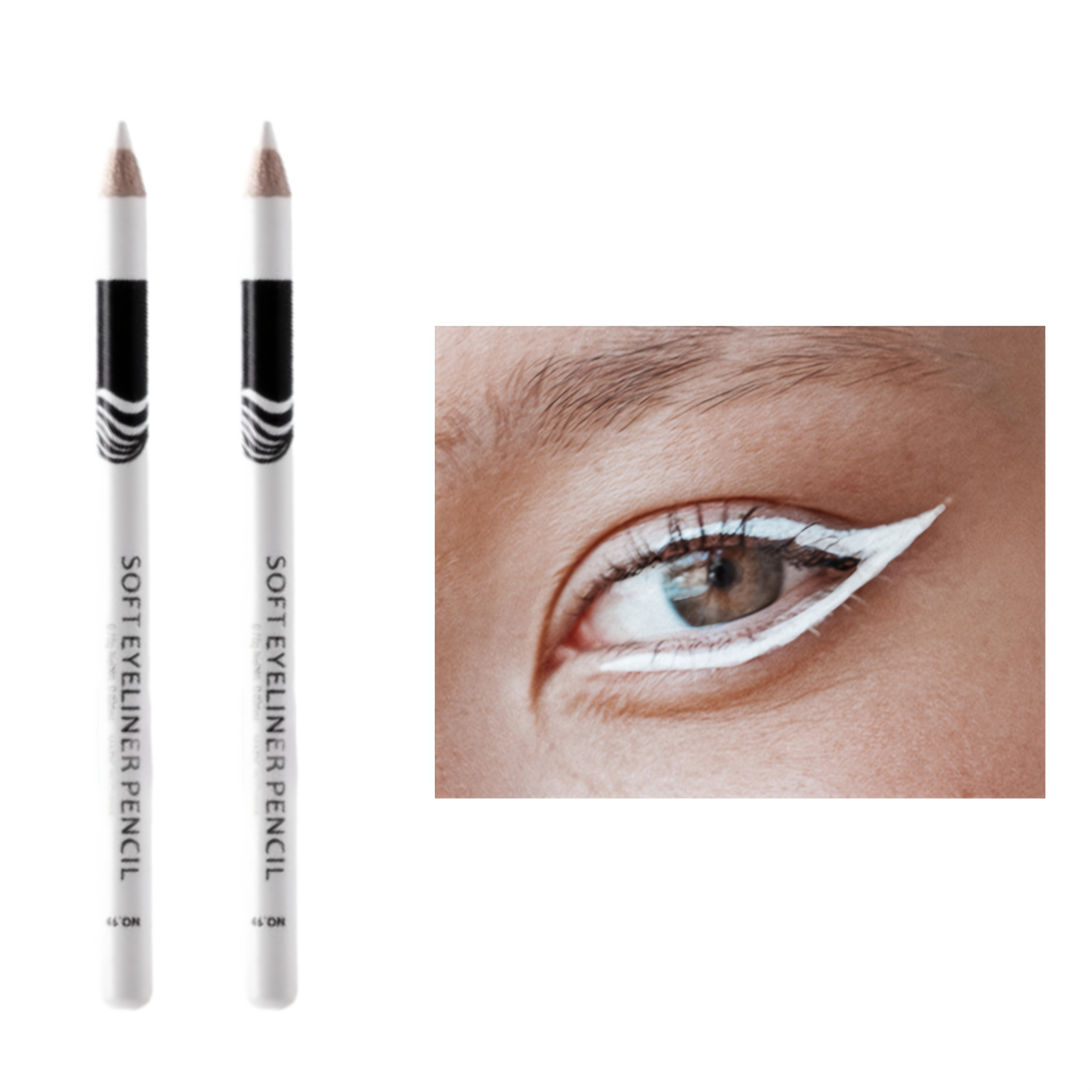 2pcs Of White Eyeliner Pens, Eyeliner Glue Pens, , Waterproof And Sweat-proof, Eye Cosmetics