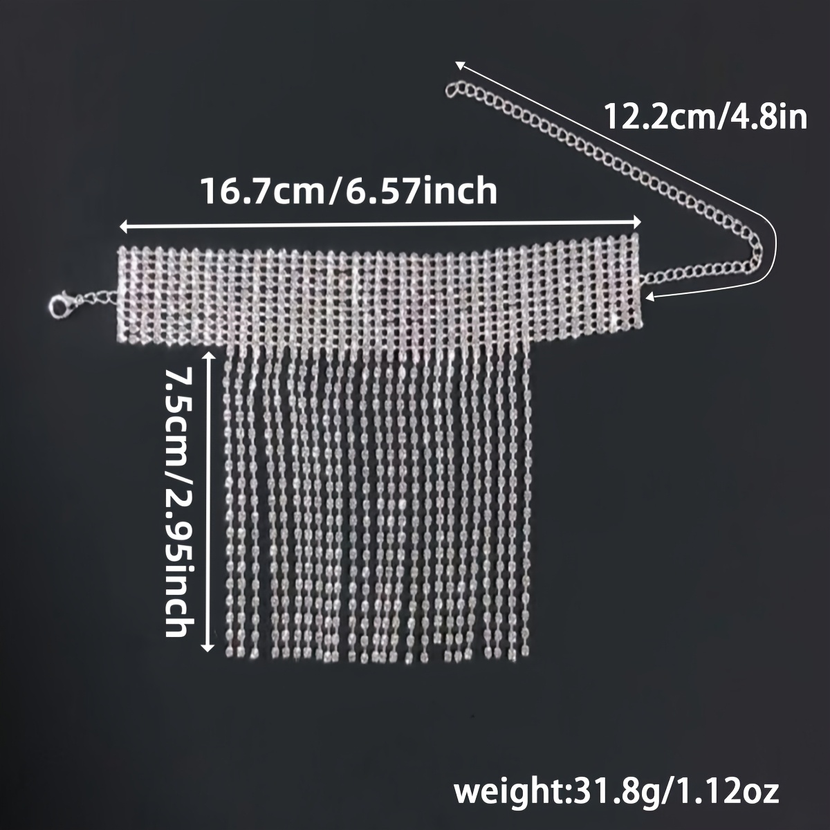 Luxurious Multi-layered Rhinestone Tassel Anklet, Elegant Foot Jewelry