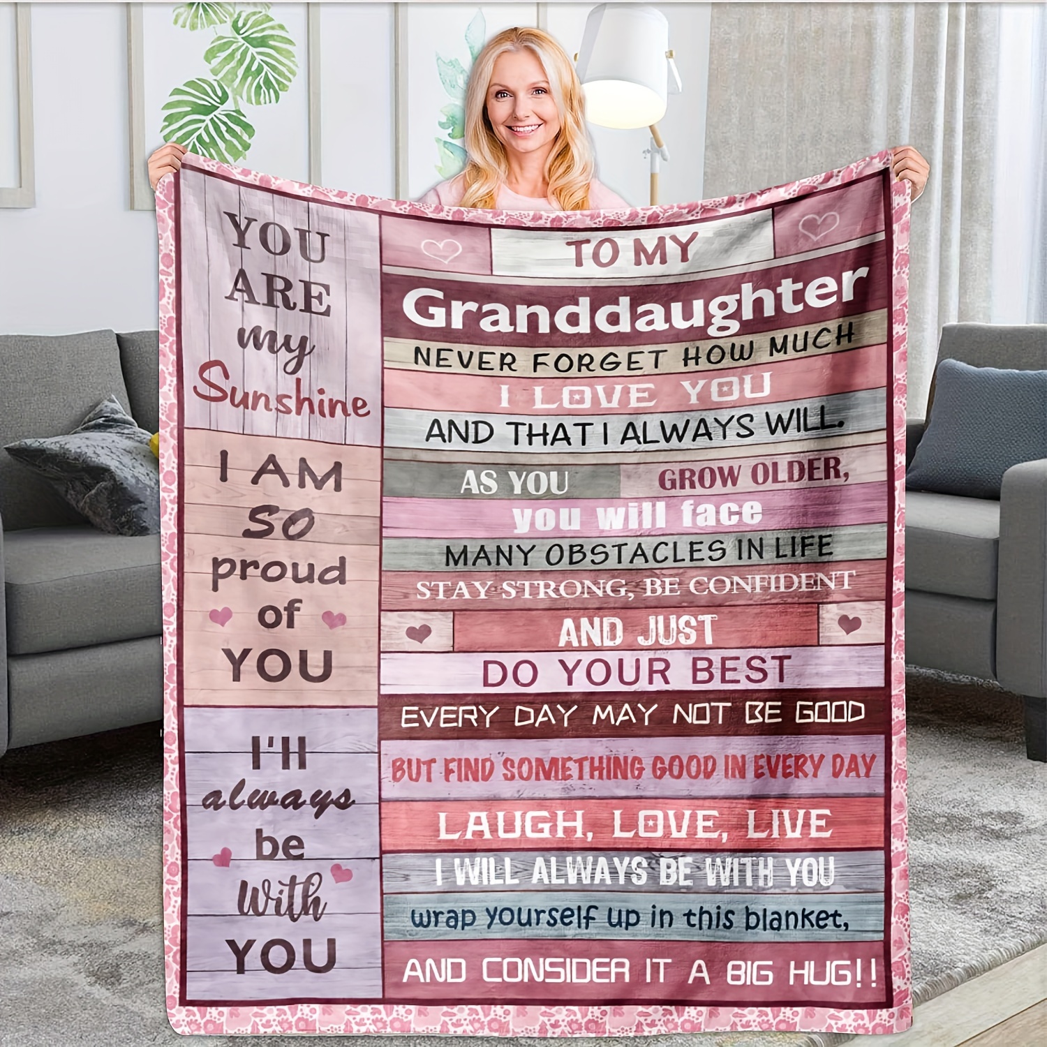 

Knitted Blanket For Granddaughter Inspirational Messages, , , 100% Polyester, , 230gsm – Grandparents