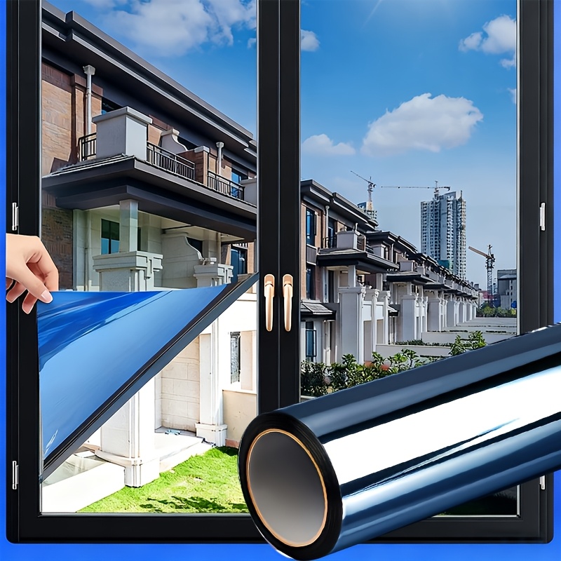 TEMU Privacy Window Film Kit - Window Insulation Film, 3pcs Set Includes 1 Roll Of Film And 2 Installation Tools - Thermal Insulation, Reflective,