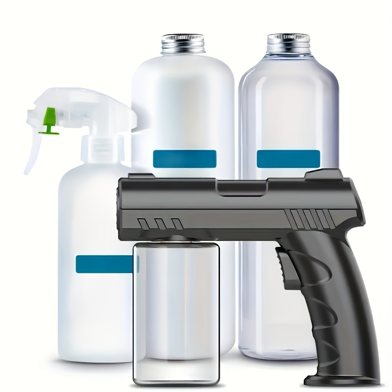 portable disinfectant sprayer with multiple settings featuring an ergonomic handle made from lightweight abs plastic a nozzle that rotates 360 and an adjustable mist mode ideal for use in   bathrooms cars restaurants Product details 2