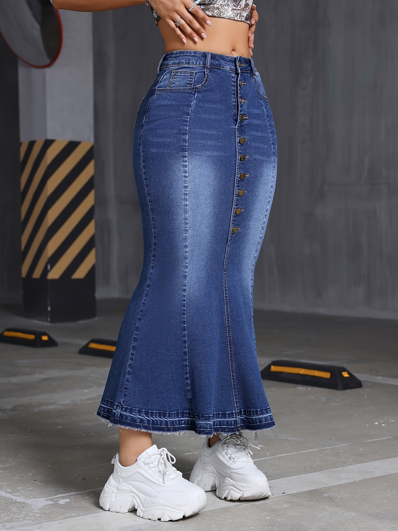 Herlipto Mermaid Denim Effect Skirt 新品 Her lip to（ロングスカート）のフリマアイテム一覧
