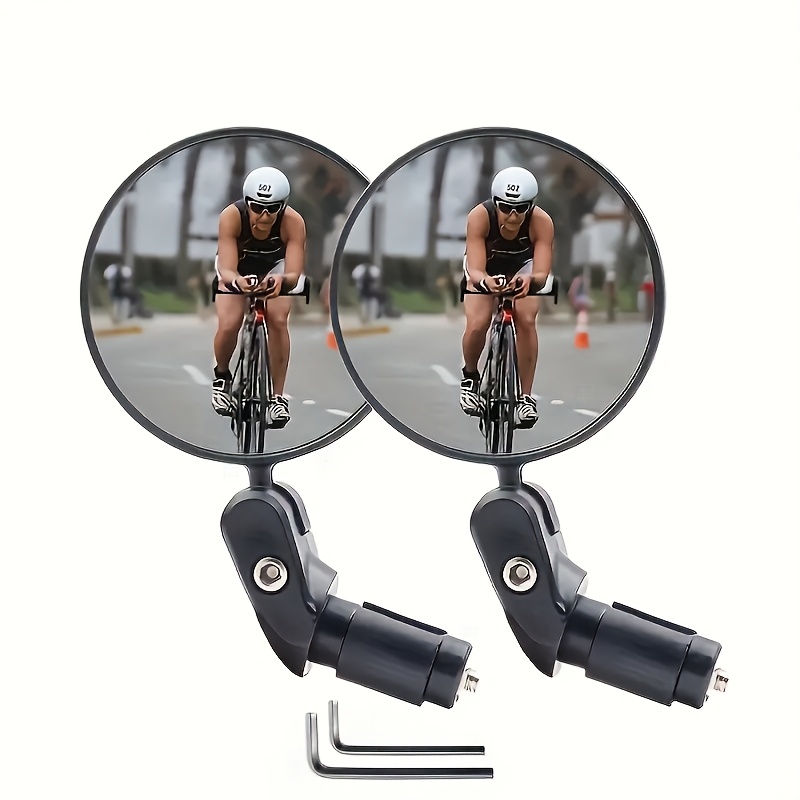 HD Wide-Angle 360° Rotatable Bike Rearview Mirror - 1pc/2pcs Handlebar End Mirrors for Mountain & Road Cycling