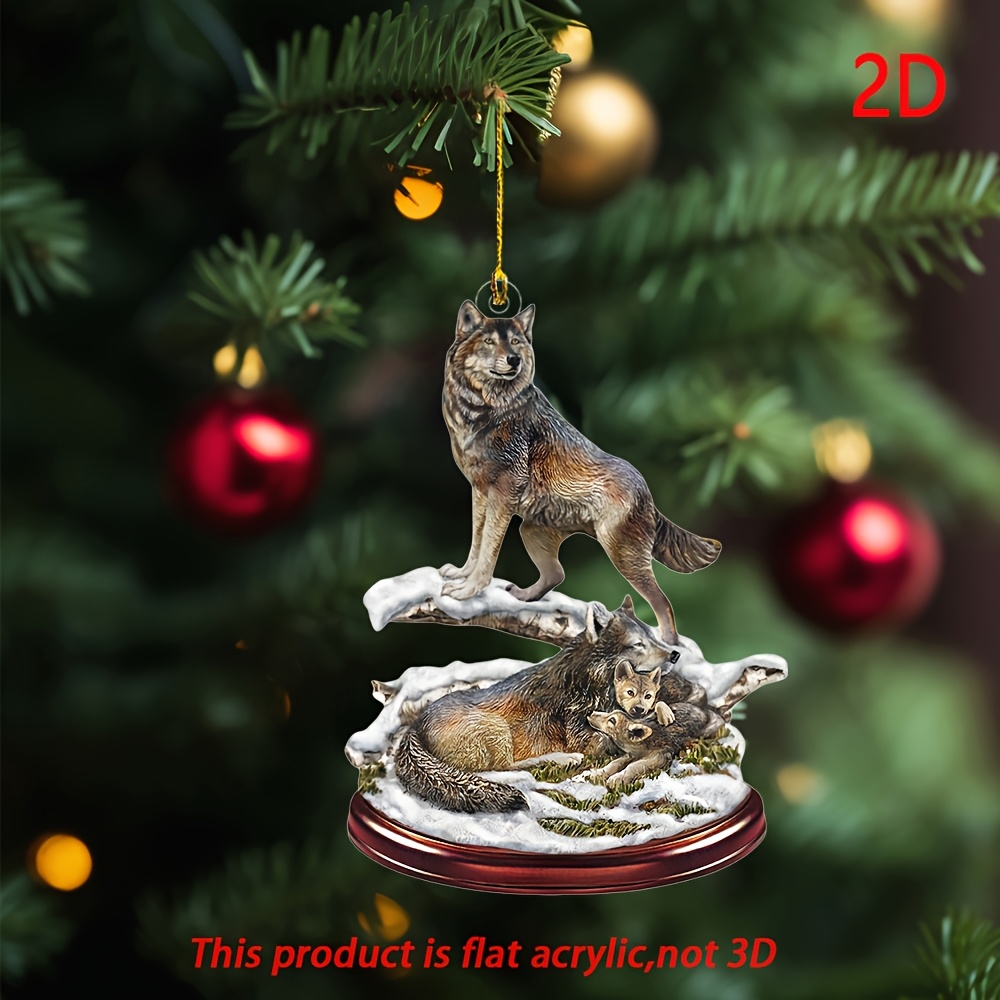 

1pc Wolf Christmas Tree , 2d On , Decor For Christmas, Halloween, Easter, New - No Needed, Battery-free