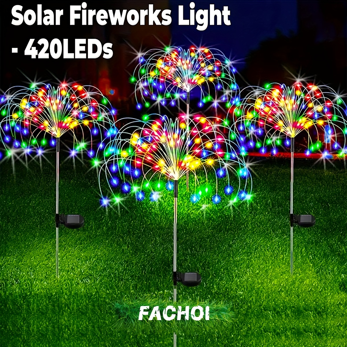 

Solar Garden Lights, Lights With 420-led 8 With Adjustble Height 360/300/200/60 Led Landscape Outdoor Decor, For Pathway Backyard