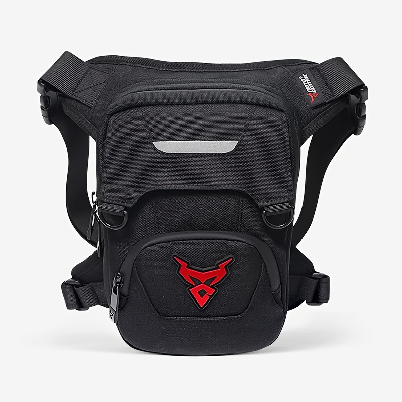 Image of Motocentric Black Motorcycle Waist Bag Adjustable Strap, Zippered Closure Suitable For Commuting, Travel, And Riding Adjustable Strap Bag Zippered Opening