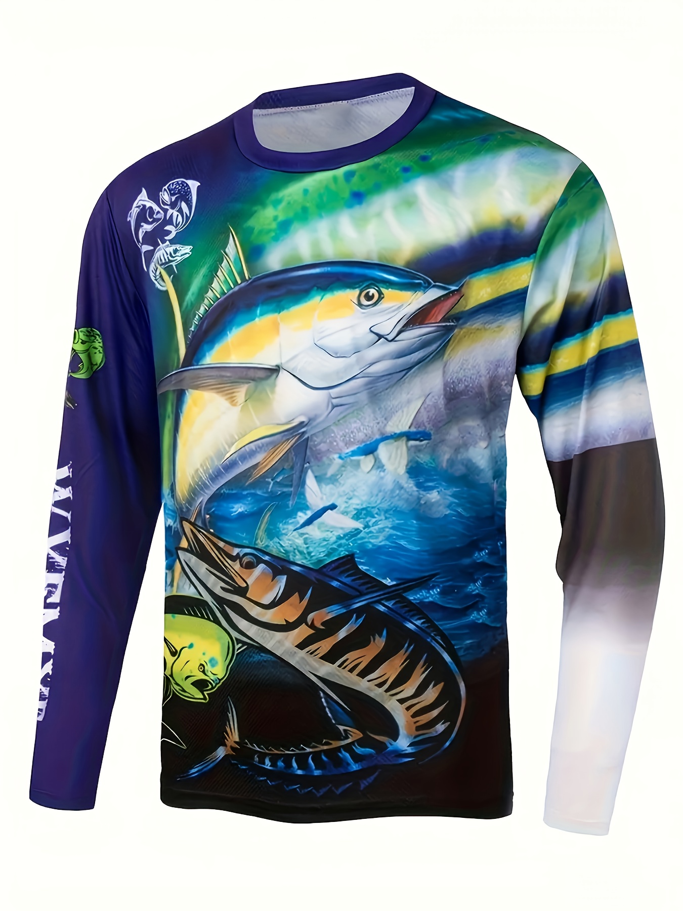 mens fishing shirt long sleeve breathable shirt fish graphic