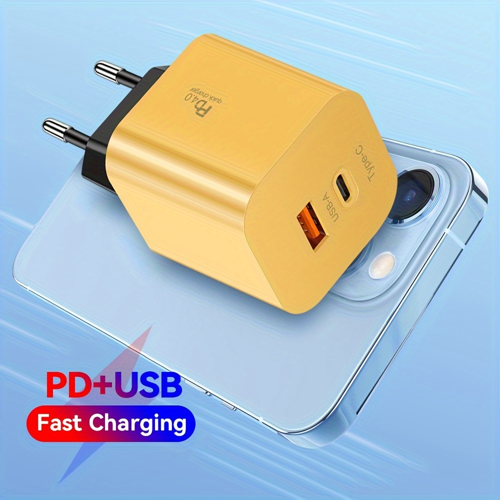 Chargeur double USB rapide secteur 3.1A pour telephone cable Type