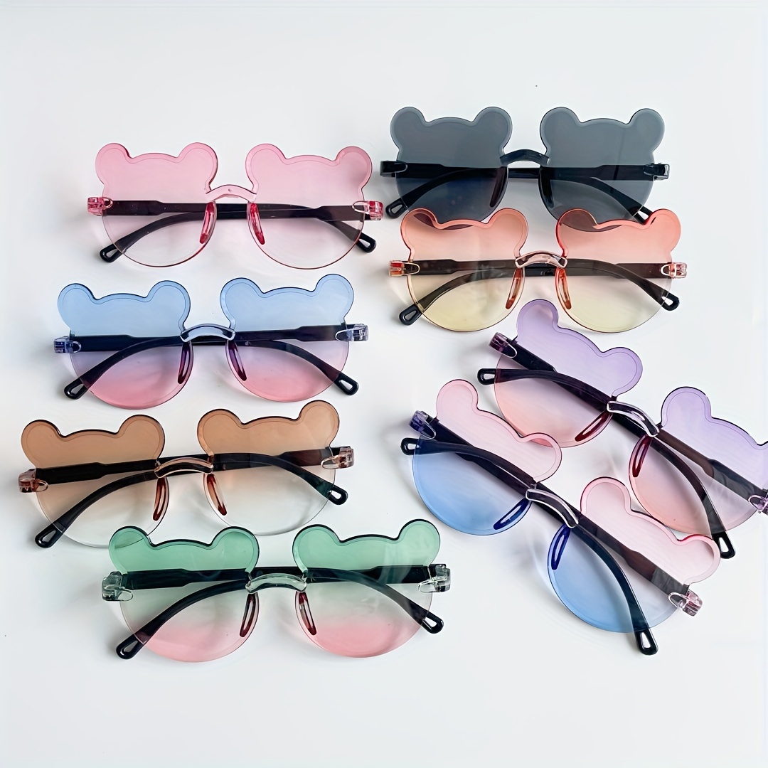 

8pcs 8 couleurs lunettes de mode pour enfants, lunettes de mode ours mignon, lunettes de mode pour garçons et filles, accessoires, cadeaux de fête, excellent cadeau