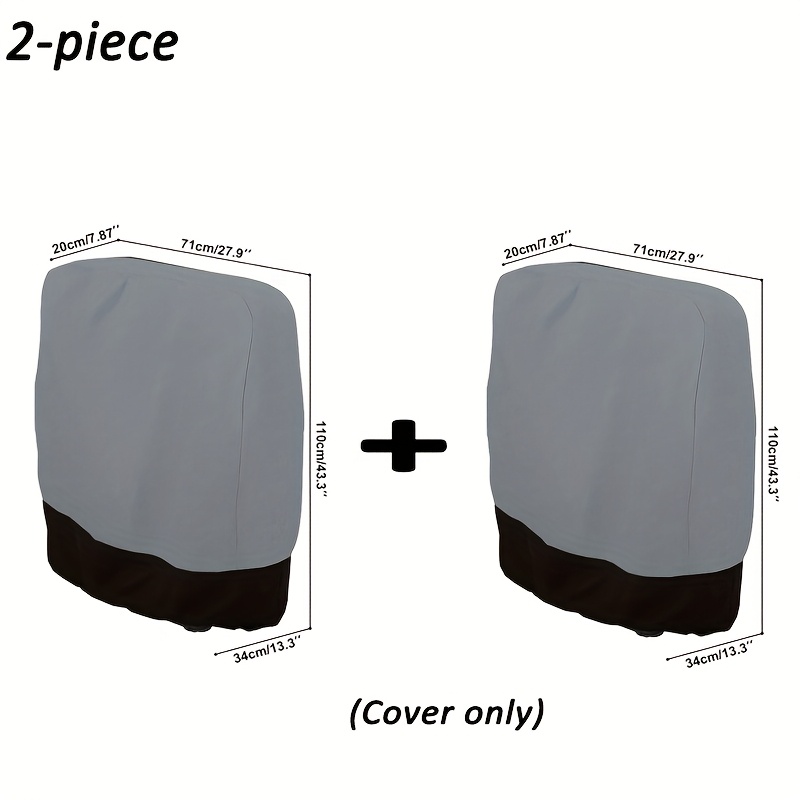 E-shop 2er-Set Schwarze Klappstuhlbezüge mit Aufbewahrungstasche - Strapazierfähiges Oxford-Gewebe, 28" breit x 13" tief " hoch, Allwetter-Stuhlbezüge