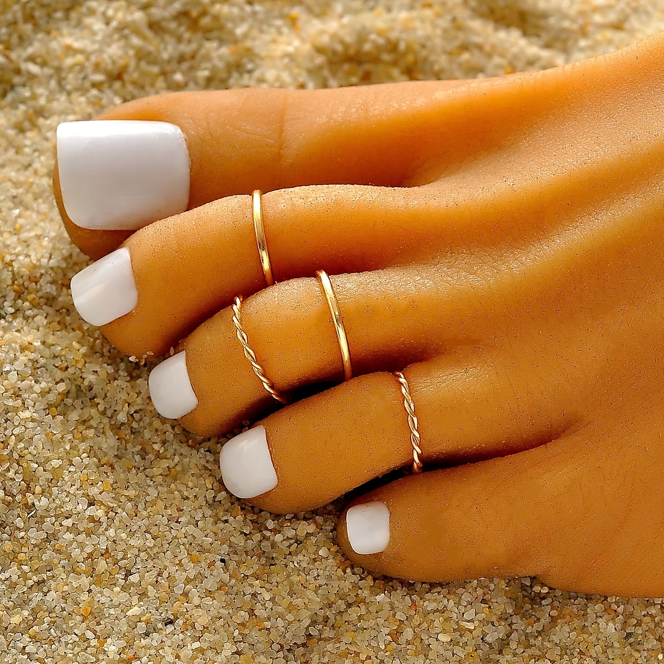 4-piece Fashionable And Minimalist Twisted Hoop Ankle Bracelet Set For Women, Suitable For Beach Vacations, Parties, And Summer