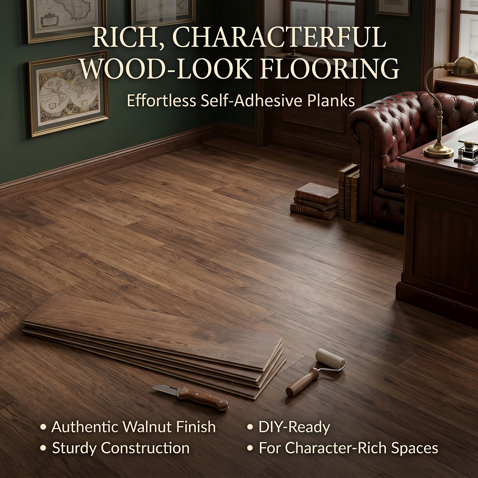 36pcs peel stick pvc floor tiles   grain self   vinyl flooring planks non slip sturdy decorative floor covering effortless installation for all kinds of indoor   areas