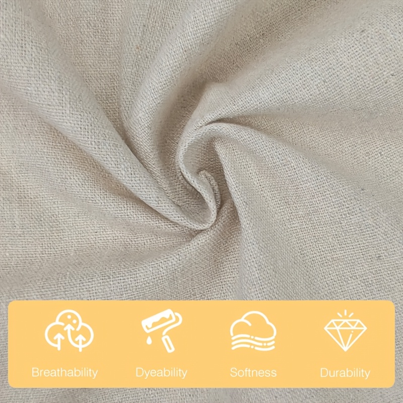 10pcs Solid Color Embroidered Linen Fabric for Crafts