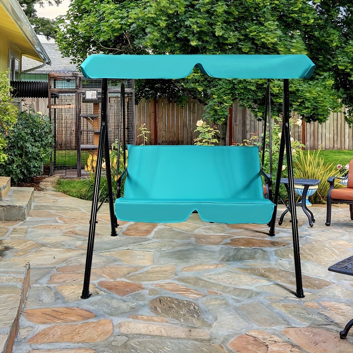 outdoor loveseat patio canopy swing glider hammock Temu