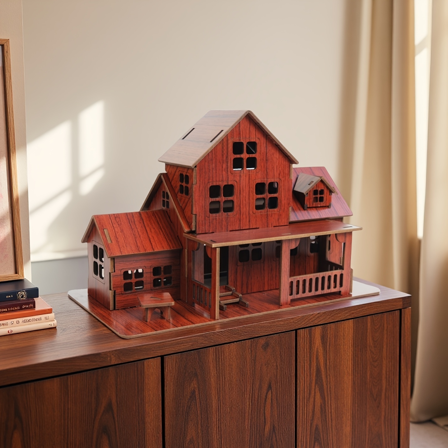 Wood And Bamboo Handmade DIY Assembly Model, Handmade Building Model  House Model in