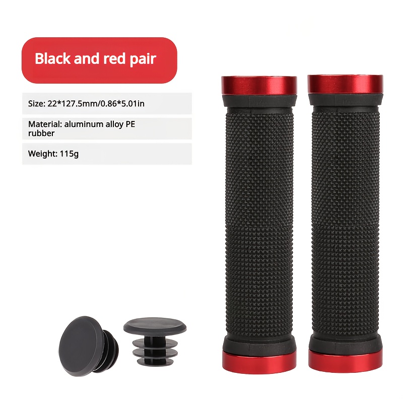 TEMU Handlebar Grips For Bikes, Featuring An Elastic Textured Design, Double Locking Mechanism, Suitable For Bmx, Foldable , E-bikes, Scooters, And