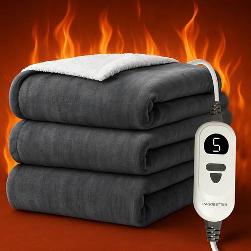 ultra soft flannel electric throw blanket 130 x 160 cm 5 heat levels auto shut off fast heating protection machine washable ideal for bed and sofa