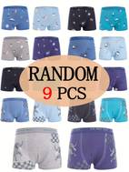 9pcs boys boxer briefs soft breathable underwear with animal letter prints elastic waistband machine washable assorted colors for
