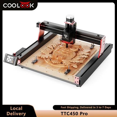 ttc 450 pro 3 axis cnc milling machine with 0 01mm engraving emergency stop dual limit switches pre assembled 95 compatible with grbl software windows 18 1x18 1x3 1 for acrylic nylon pcb carbon fiber crafting cnc milling aluminum milling machine for metal