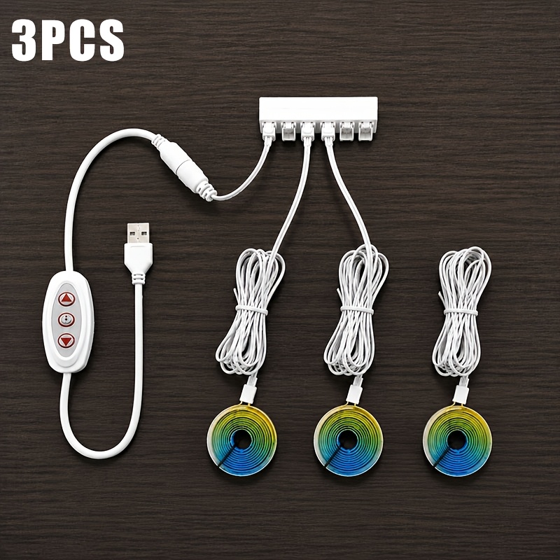 TEMU 3pcs Parallel Cabinet Lower Lights, Indoor Adjustable Brightness Light Strips, Usb-powered One-to- Strips, Bedroom, Living Room And Kitchen