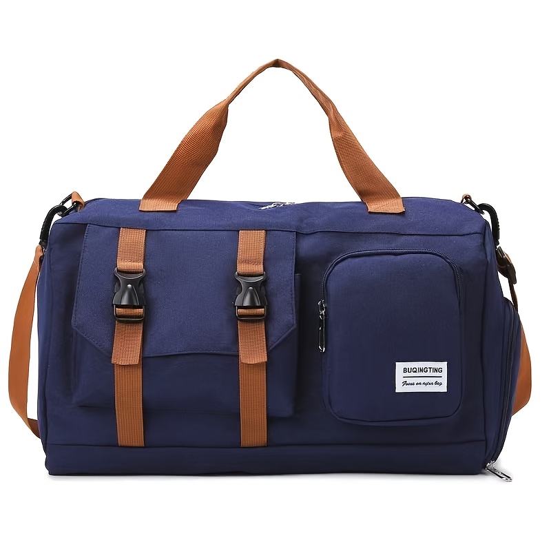 TEMU Large-capacity Multi-functional Travel Bag With Detachable Single-shoulder Shoe Compartment, Simple Tote Bag