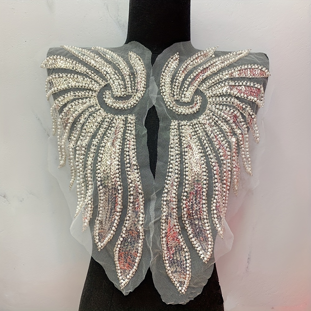 1 Pair Beaded Wings Cloth Patch, Decorative Patches