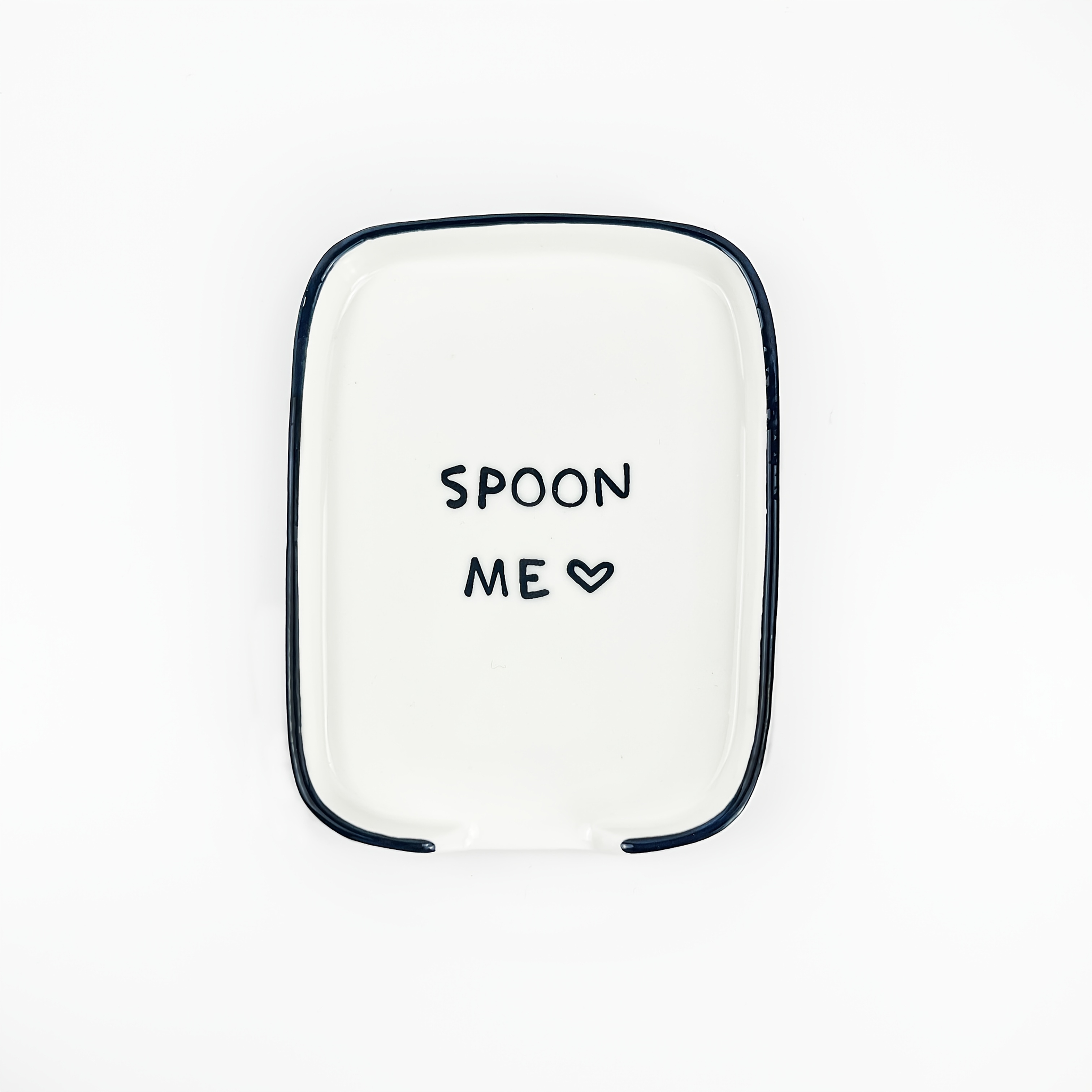TEMU 1pc White Ceramic Spoon Holder With "" Design, Suitable For Kitchen Cooking Utensils - Shovels, Tongs, Spoons, Durable Ceramics, Kitchen Utensil
