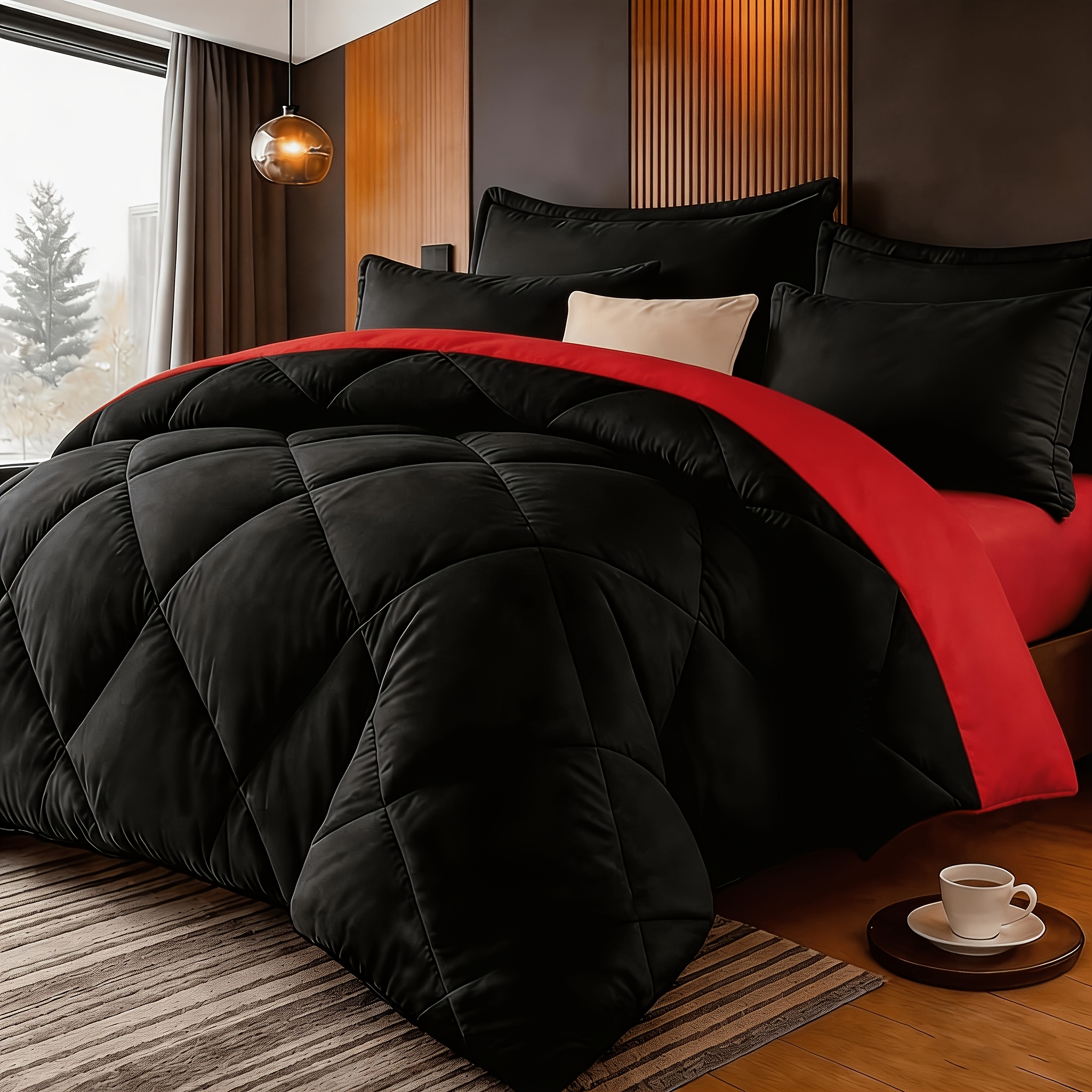 TEMU 2/3pcs Solid Color Diamond Quilted Large And King Size Bedding, Soft, Comfortable, And Fluffy With Microfiber Filling And Lightweight Fabric,
