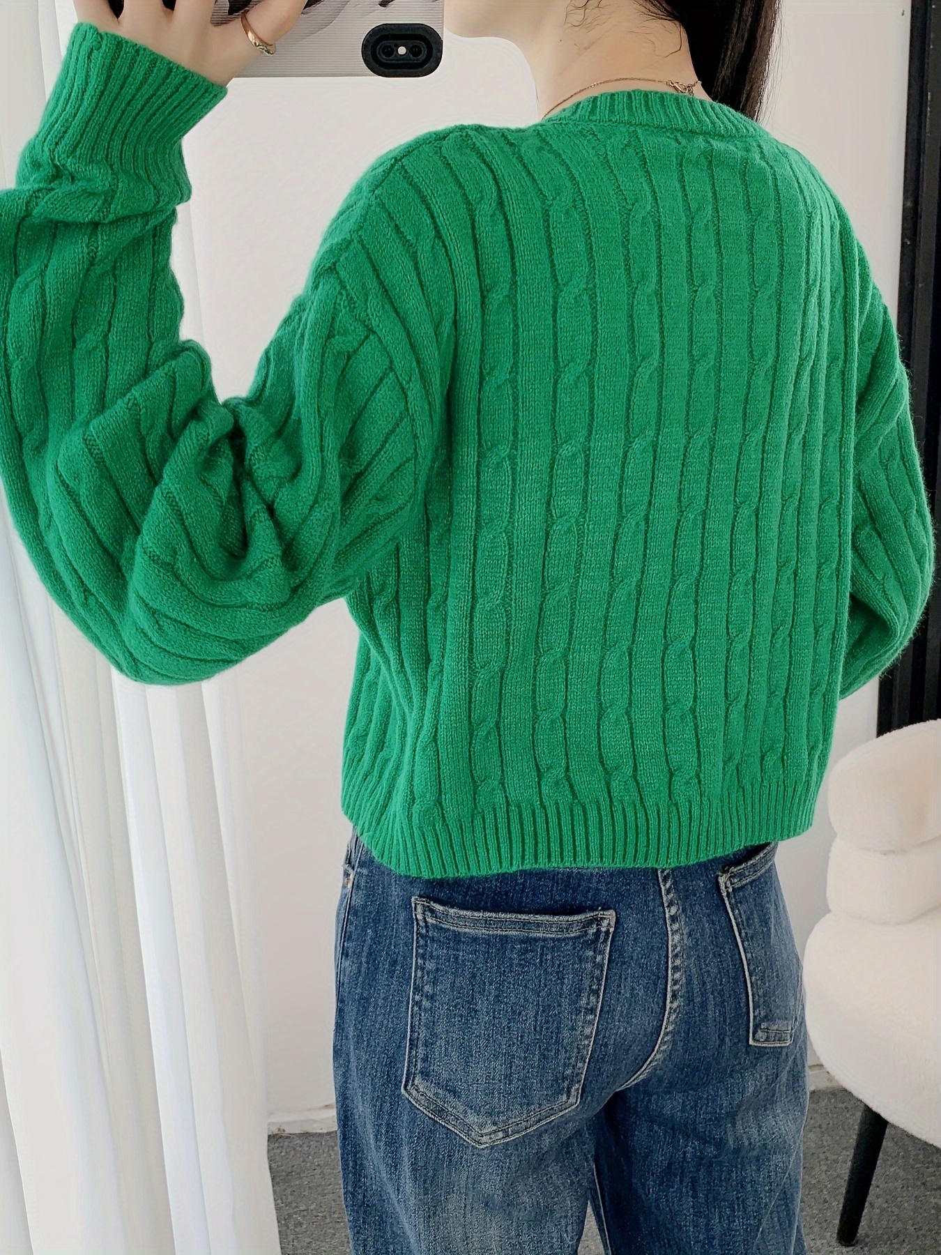 damen eleganter strickpullover zopfmuster polyester Temu Germany